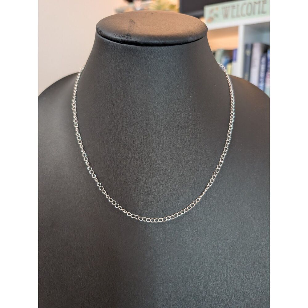 Solid .925 Sterling Silver Long Cable Link Chain Necklace